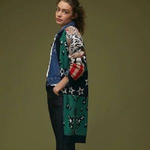 New Anthropologie Vilagallo Starry Leopard Cardigan